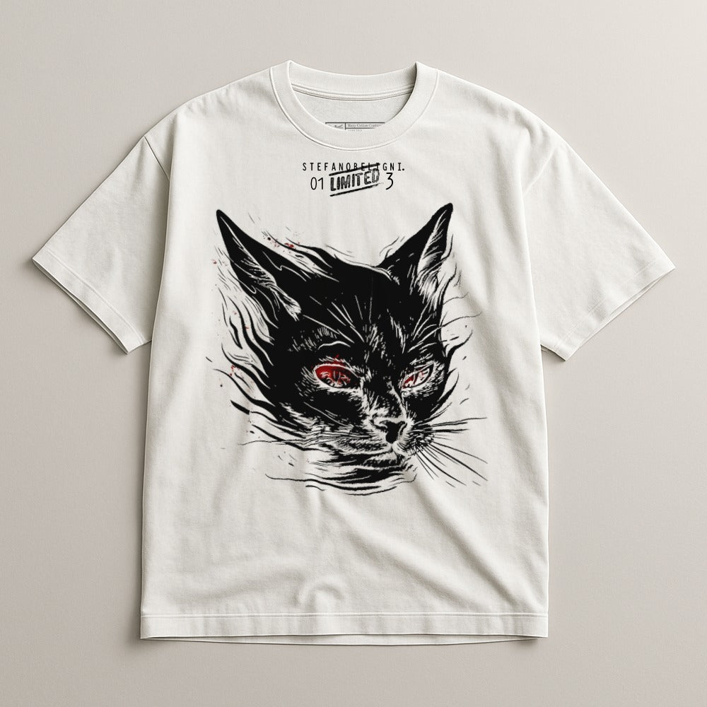 Limited Edition Graphic Cat Art Fashion Shirt Vintage
