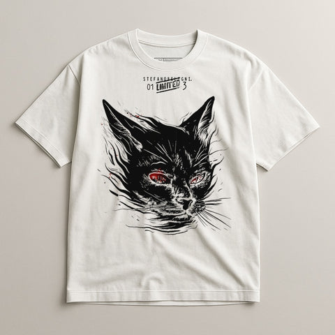 Limited Edition Graphic Cat Art Fashion Shirt Vintage