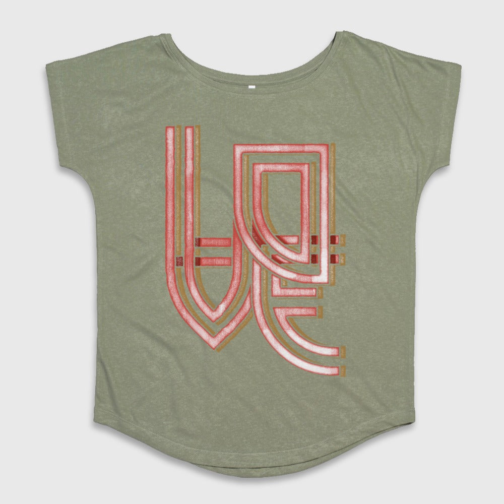 Olive Green Abstract Pattern Loose-Fit Shirt