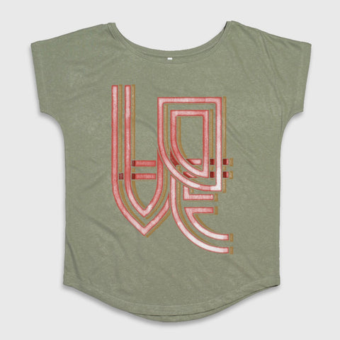 Olive Green Abstract Pattern Loose-Fit Shirt