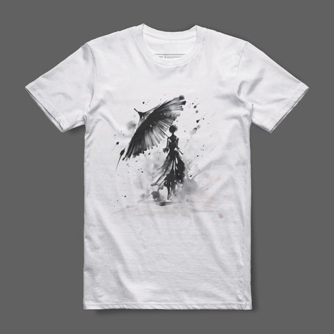 Artistic Umbrella Design Black and White Artistic Shirt