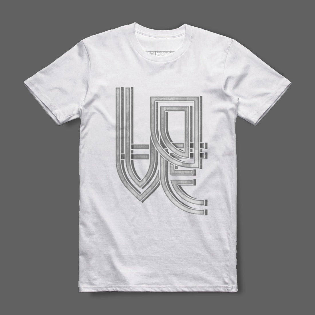 Geometric Striped Design LOVE Printed T-Shirt