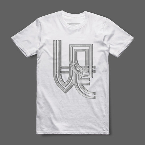 Geometric Striped Design LOVE Printed T-Shirt