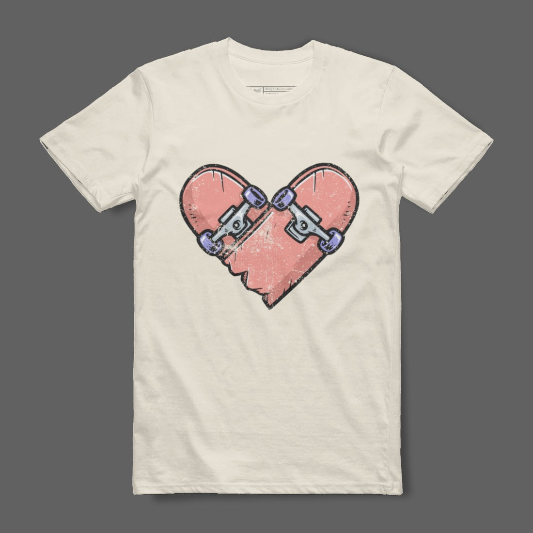 Heart Broken Skateboard Design Casual Tee