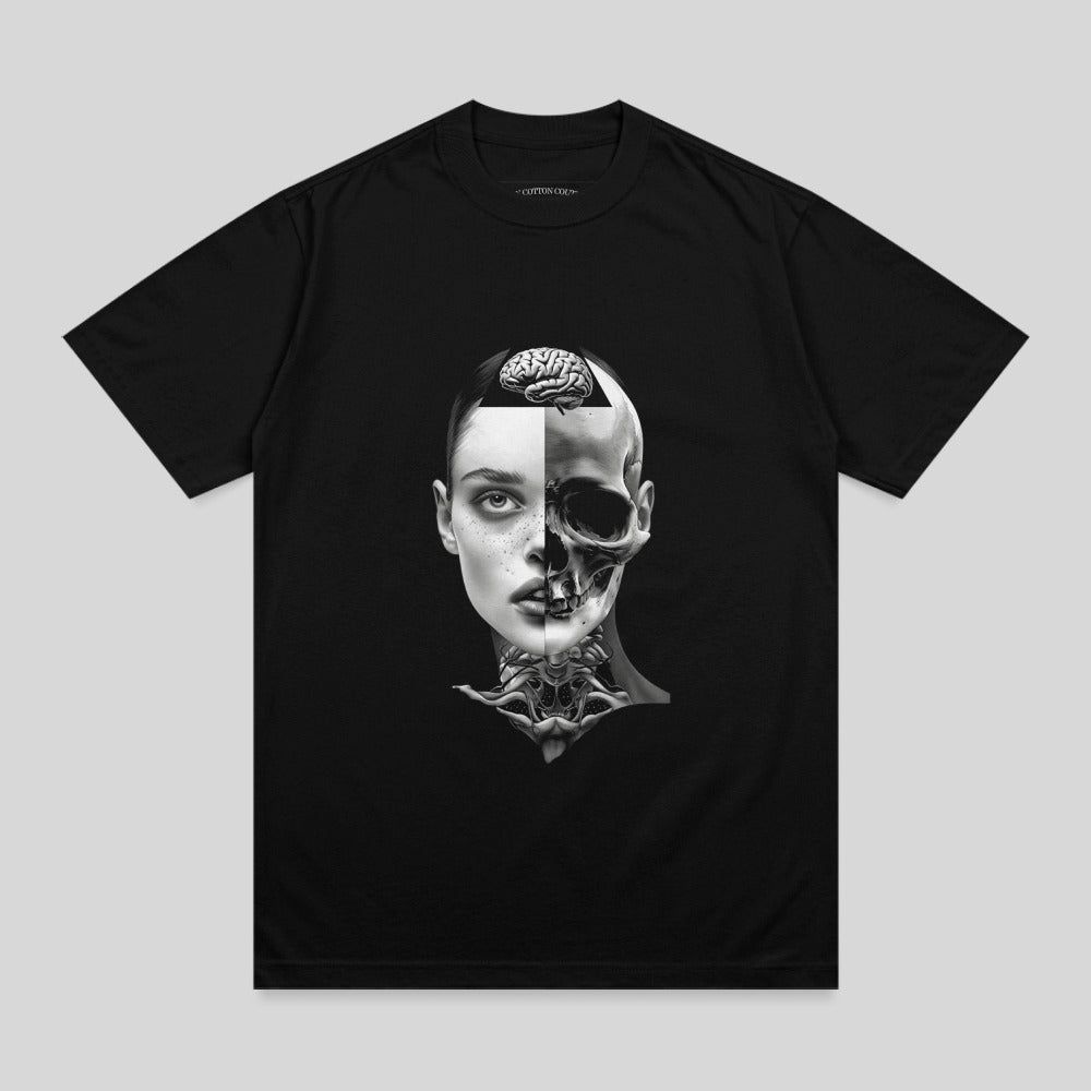 Split Skull Brain Duality Artistic Design product type