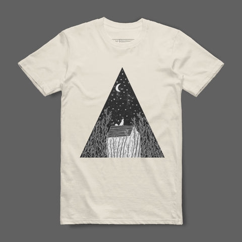 Night Sky Triangular Illustration T-Shirt