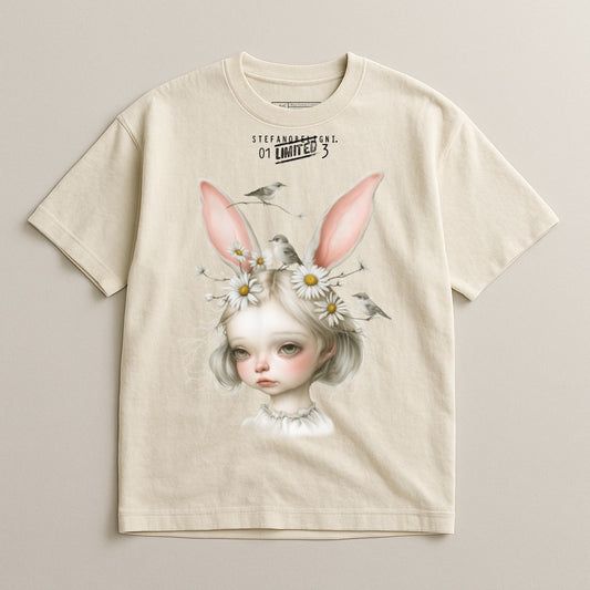 Cute Bunny Ears Girl Graphic T-Shirt Design