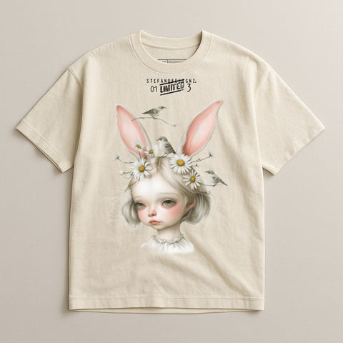 Cute Bunny Ears Girl Graphic T-Shirt Design