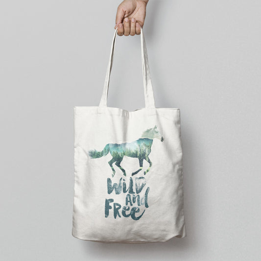 Wild and Free Horse Graphic Tote Bag Product