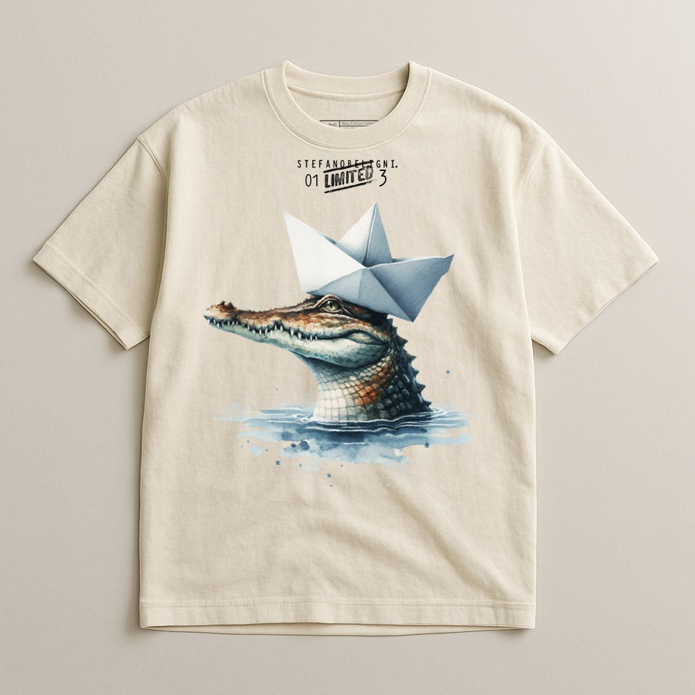 Alligator Wearing Paper Boat Limited Edition Shirt