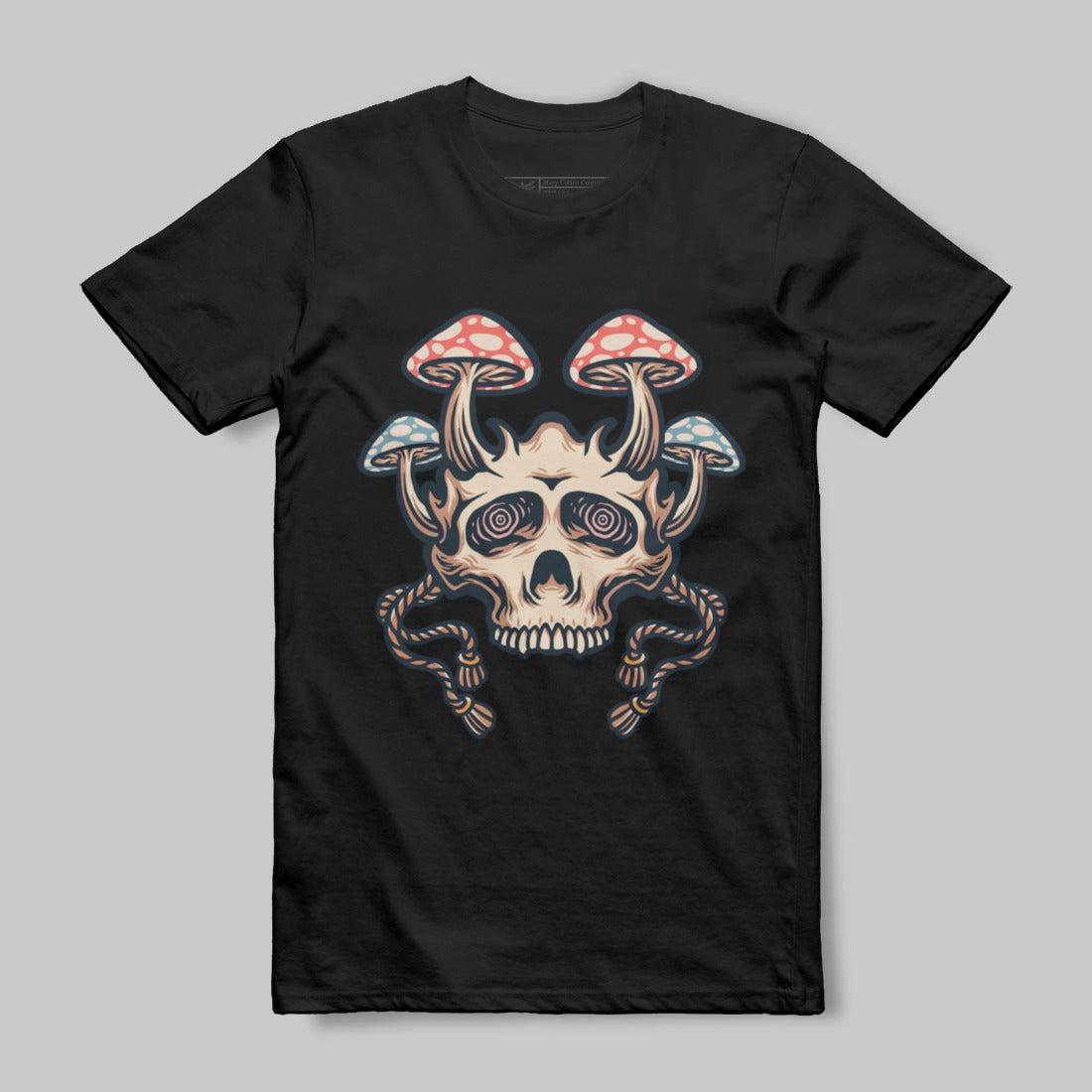 Skull with Mushrooms Graphic Design Tee Product