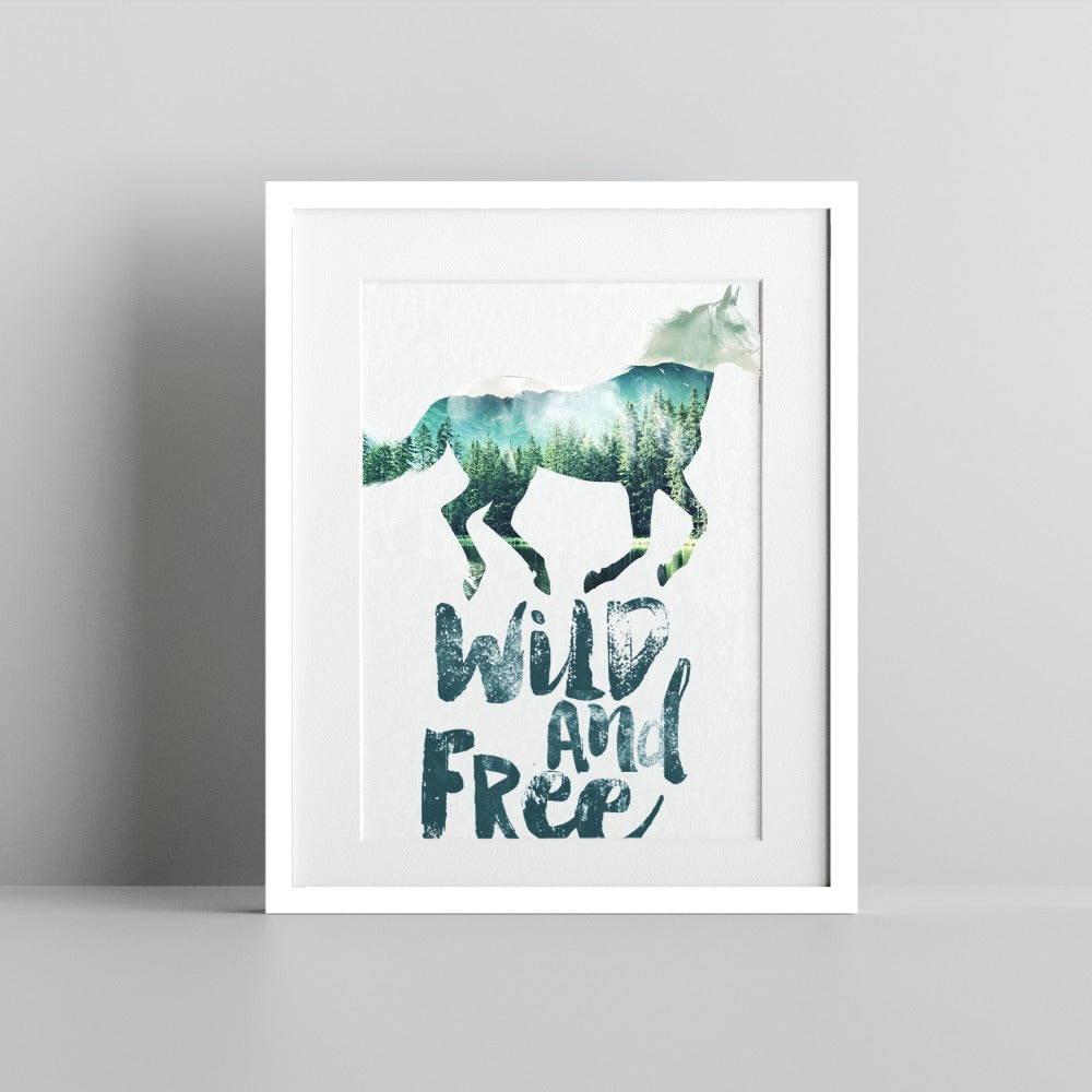 Wild and Free Horse Forest Art Print
