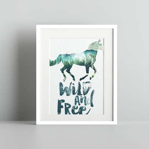 Wild and Free Horse Forest Art Print