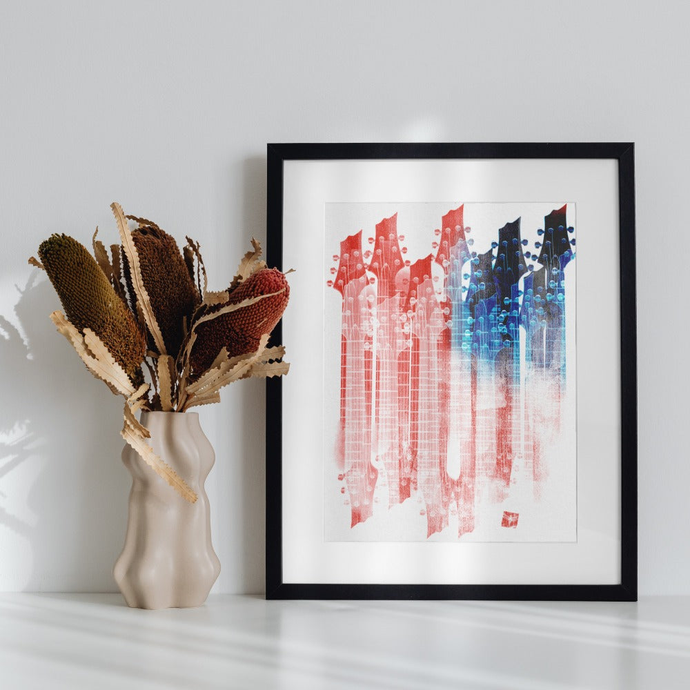 Abstract Guitar Artwork Wall Decor Framed Print Product