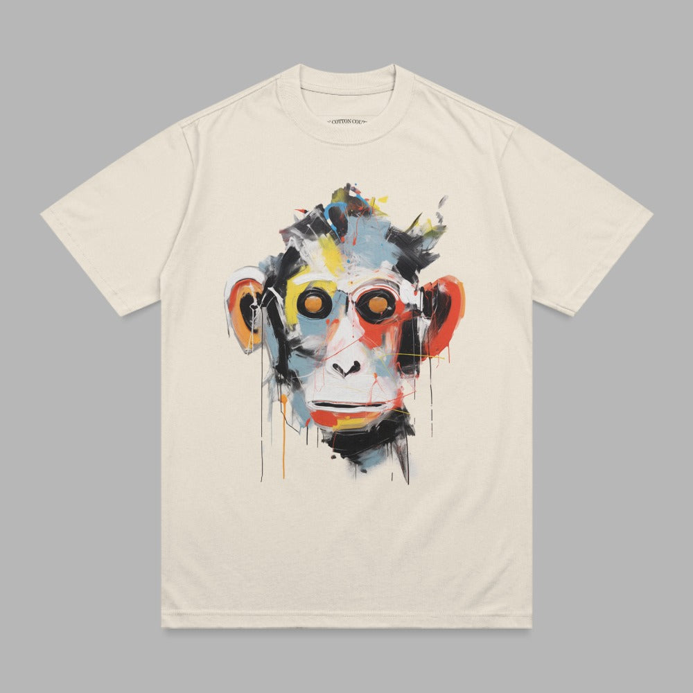 Colorful Abstract Monkey Face Artistic Graphic t-shirt