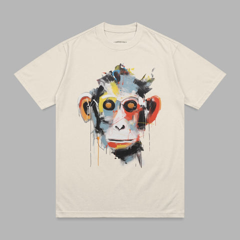 Colorful Abstract Monkey Face Artistic Graphic t-shirt