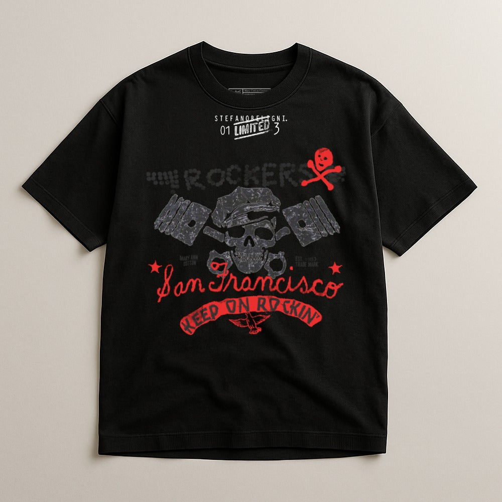 San Francisco Keep on Rockin Skull Graphic T-Shirt