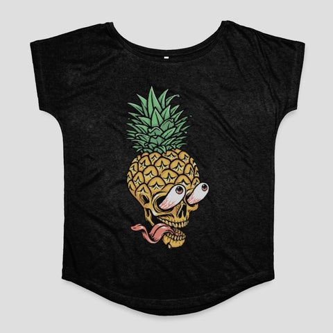 Pineapple Skull Graphic Tee with Crazy Eye Design Product
