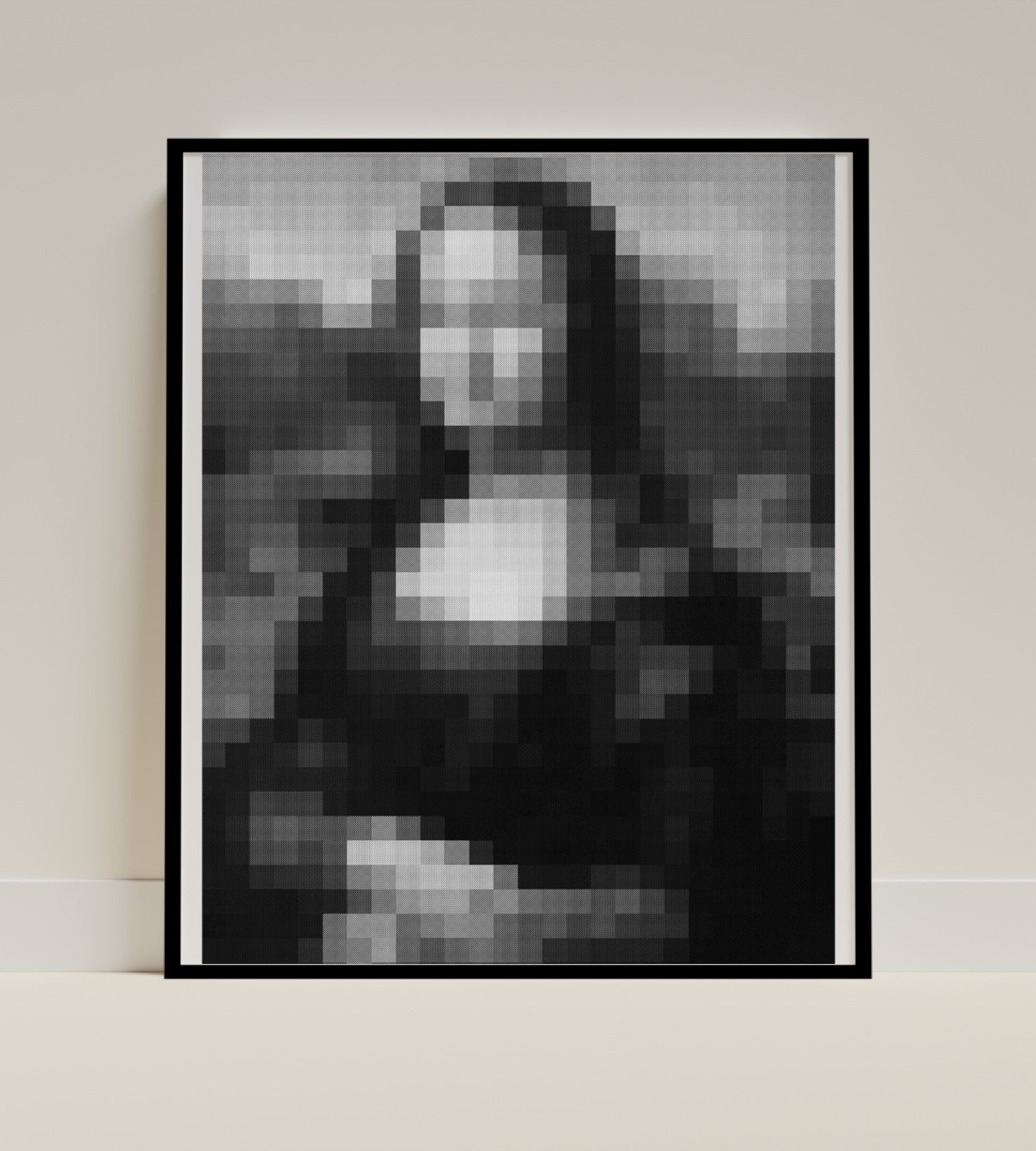 Pixelated Monochrome Art of Famous Painting product