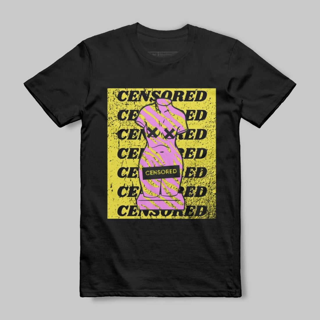 Censored Graphic Print with Bold Colors T-shirt