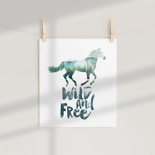 Wild and Free Horse Nature Inspired Wall Art