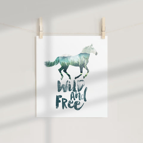 Wild and Free Horse Nature Inspired Wall Art