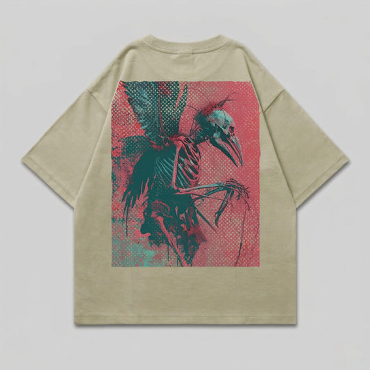 Skeletal Winged Creature Dark Red Teal Grunge Art product type
Skeleton
Skeletal Bird
Winged Creature
Gothic Art
Dark Aesthetic
Grunge Style
Distressed Graphic
Red Design
Teal Color
Unique Print
Abstract Art
Horror Theme
Macabre Design
Streetwear Fashion
Edgy Style
Bird Skull
Fantasy Creature
Indie Design
Statement Piece
Retro Halftone