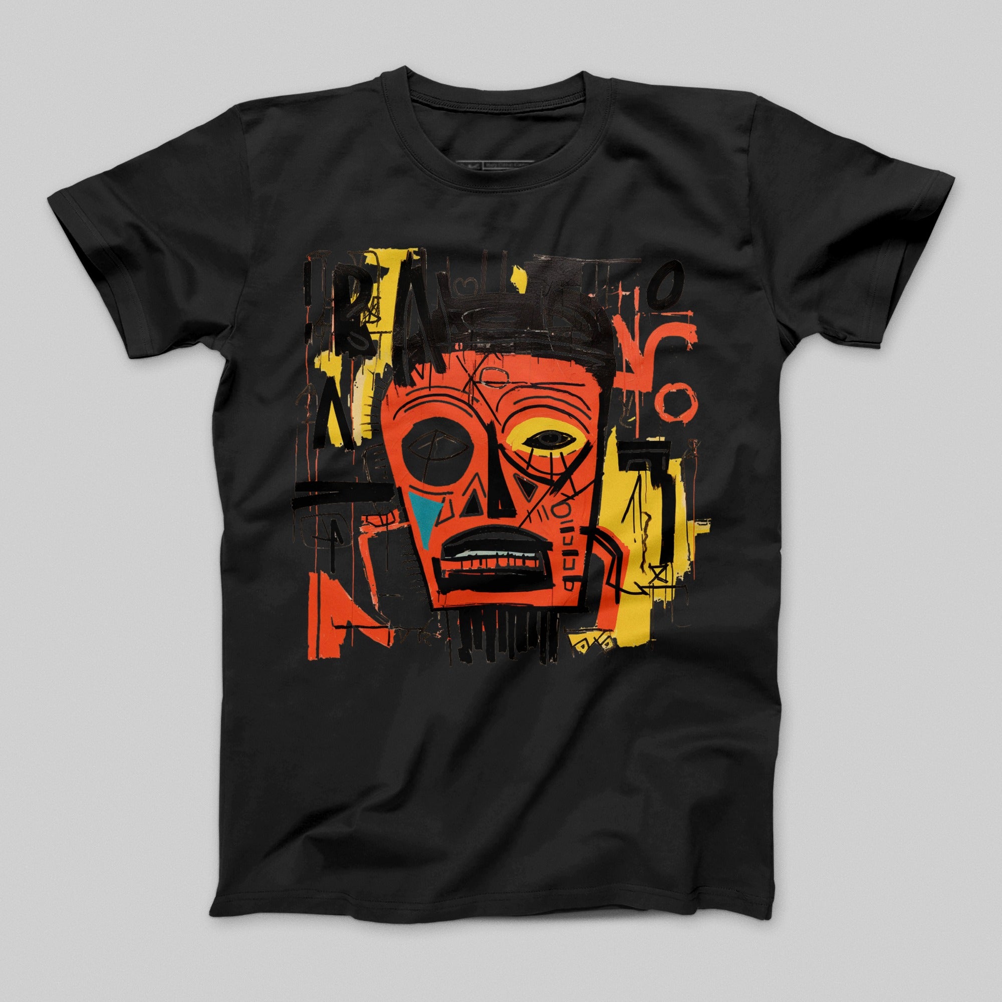 Abstract Artistic Face Print Black T-shirt Product