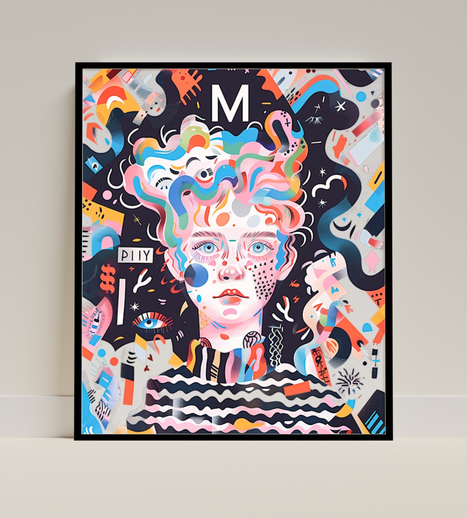 Colorful Abstract Portrait with Meditative Vibes Art Print