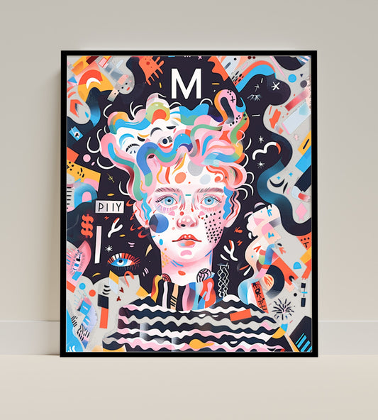 Colorful Abstract Portrait with Meditative Vibes Art Print