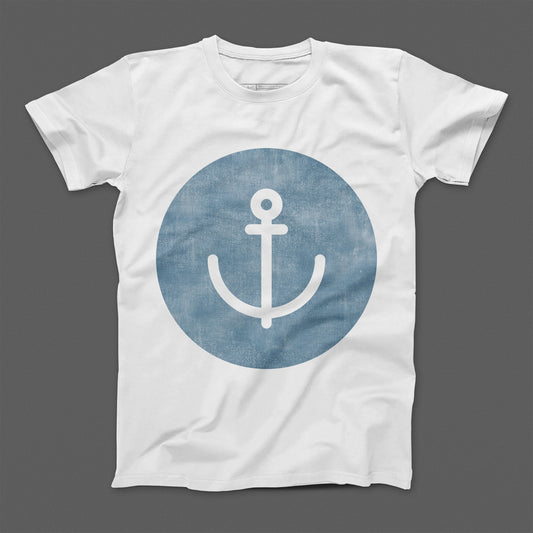 Nautical Anchor Graphic White T-shirt for Casual Look