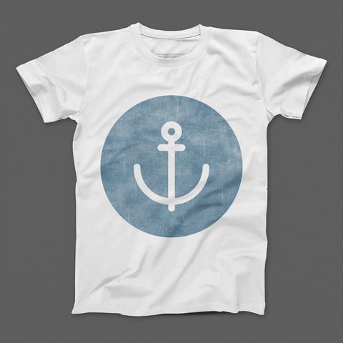 Nautical Anchor Graphic White T-shirt for Casual Look