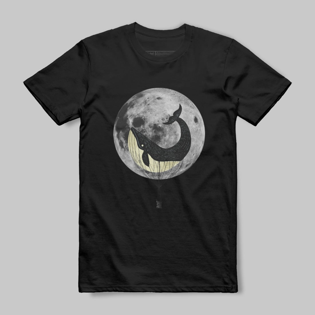 Whale Flying Over the Moon Graphic T-Shirt