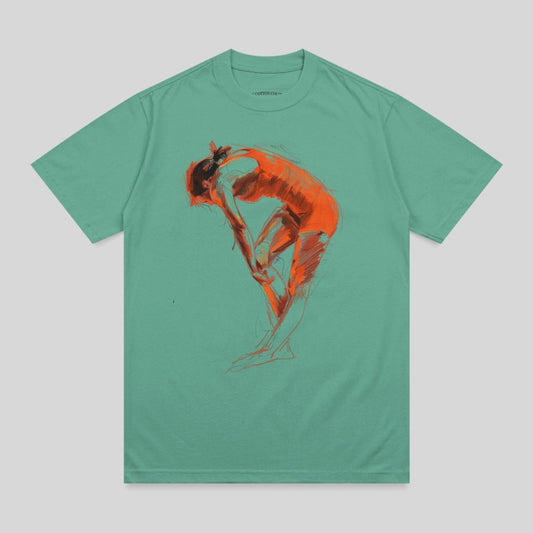Teal Shirt Orange Figure Drawing Sketch Art product type