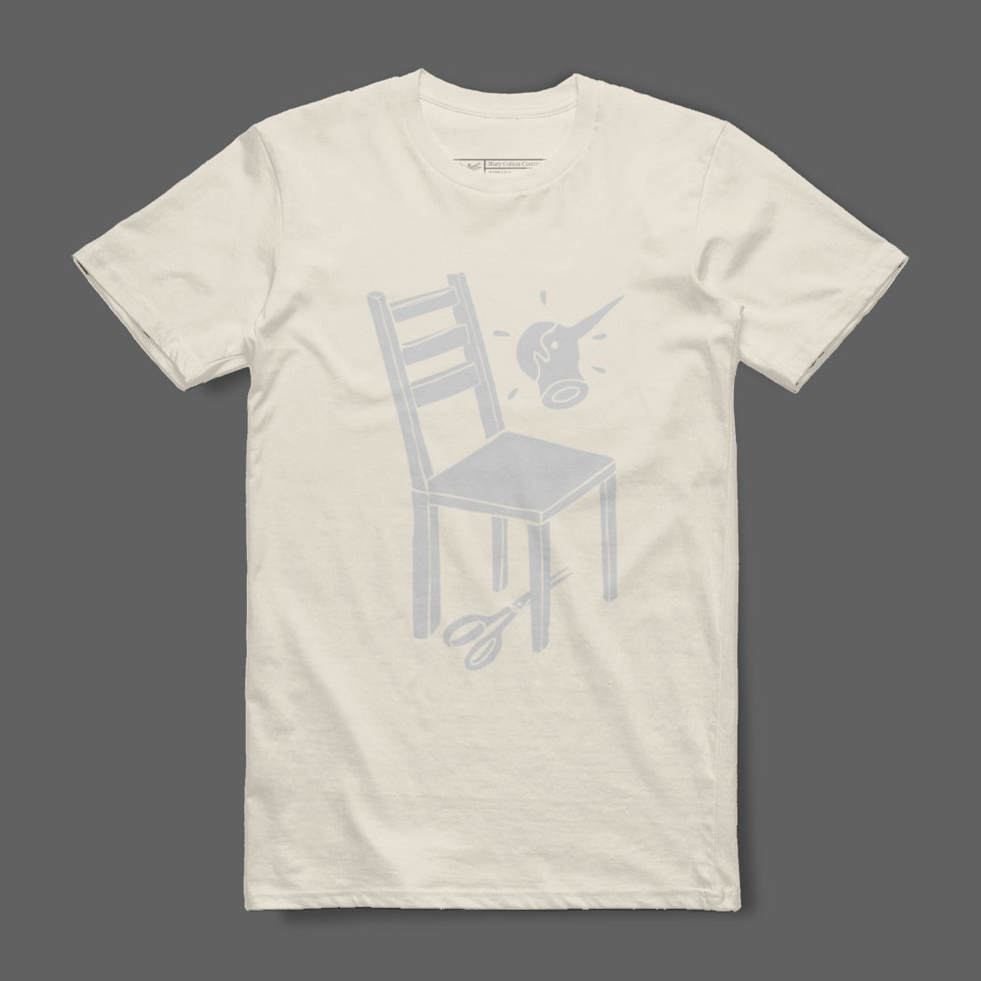 Unique Chair and Scissors Illustration T-shirt