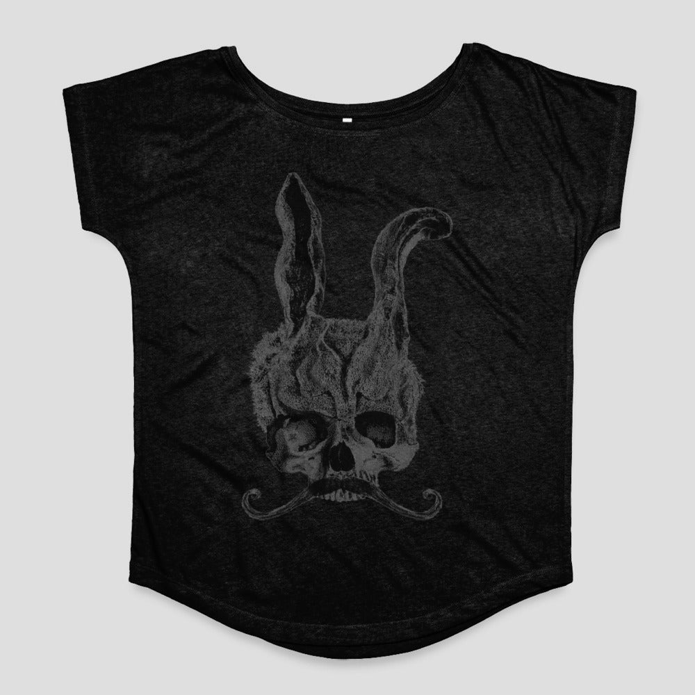 Skull with Bunny Ears Graphic Design T-shirt