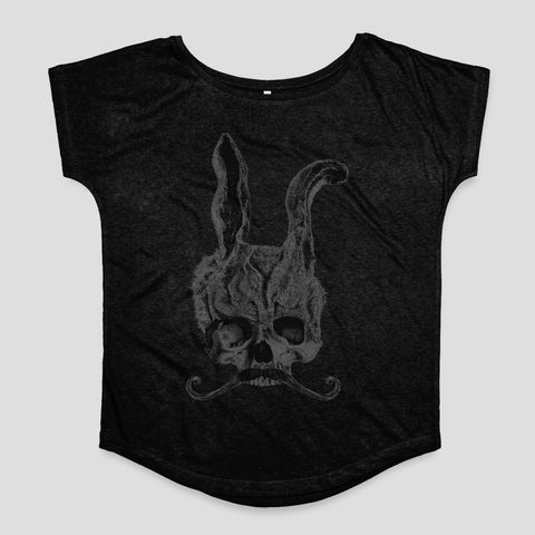 Skull with Bunny Ears Graphic Design T-shirt