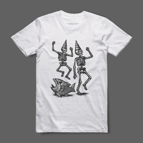 Dancing Skeletons and Fish Graphic T-shirt