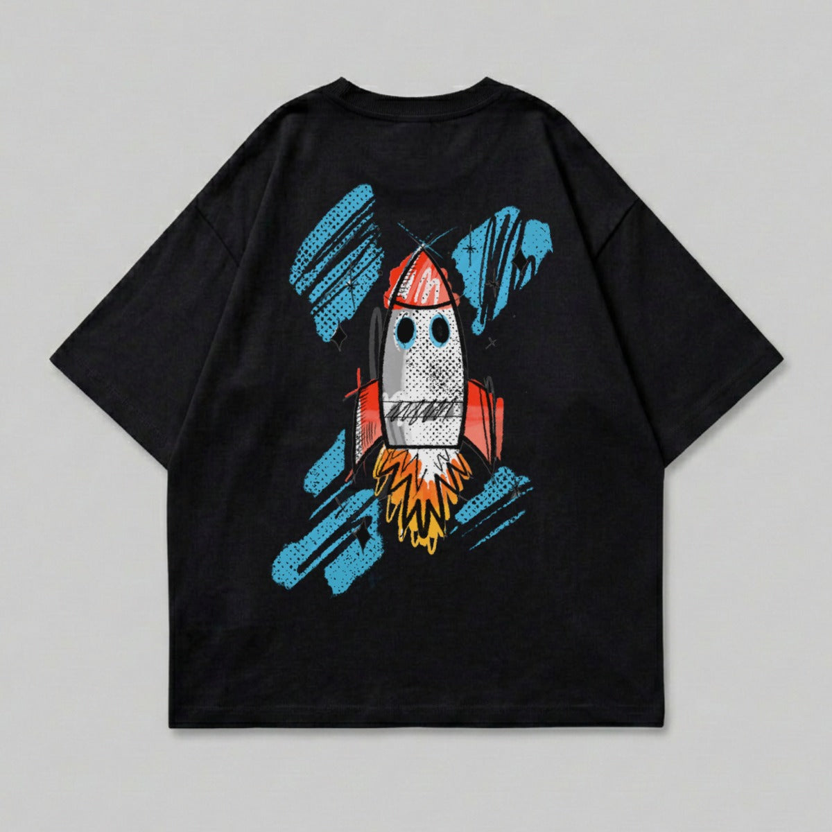 Black Rocket Blast Abstract Graphic T-shirt product type