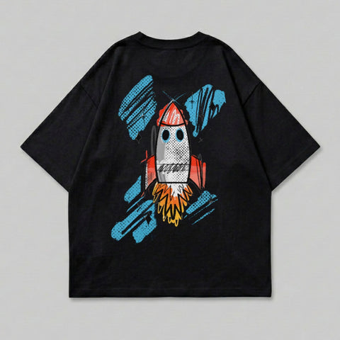 Black Rocket Blast Abstract Graphic T-shirt product type