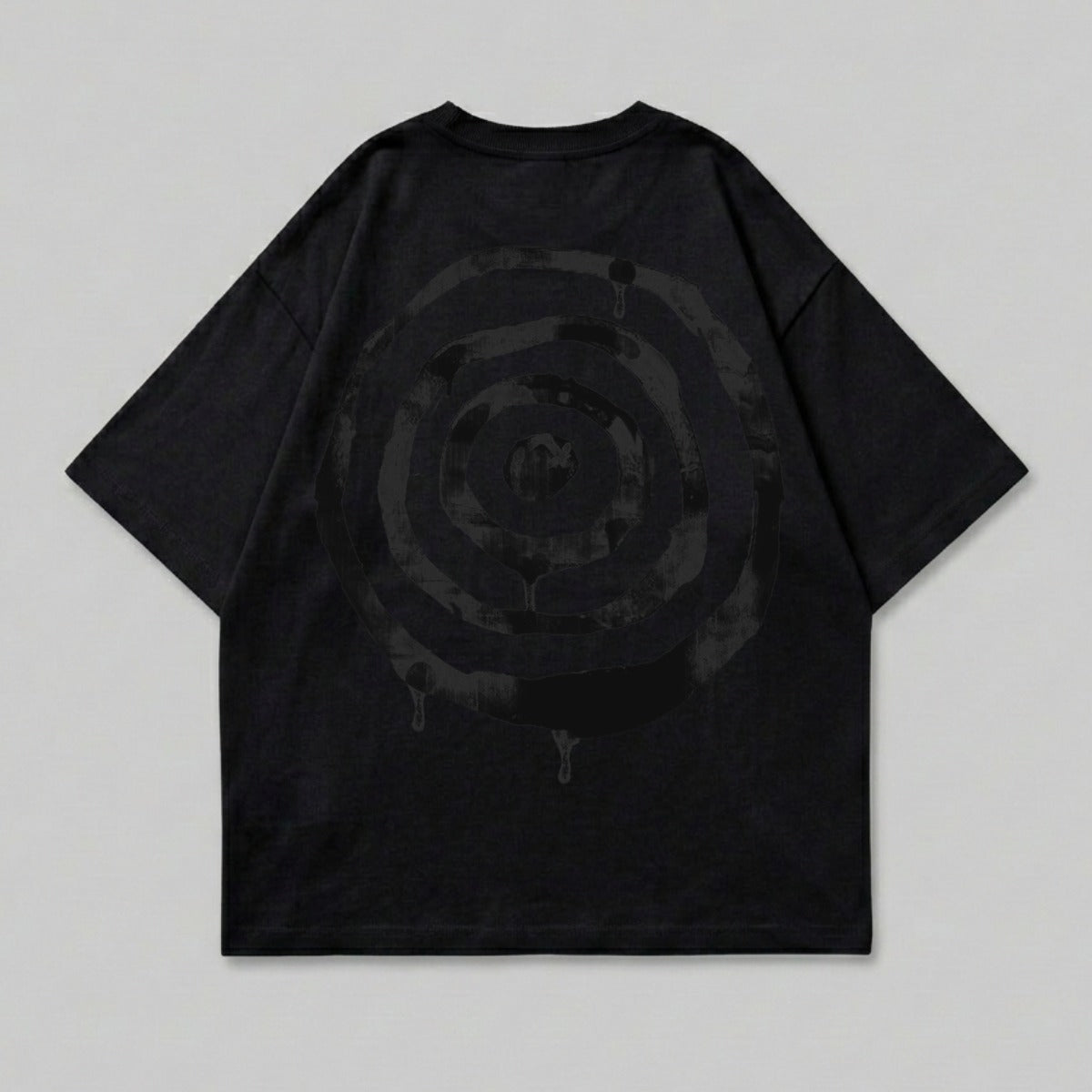 Black Dark Spiral Graphic Design Back Print T-Shirt product type