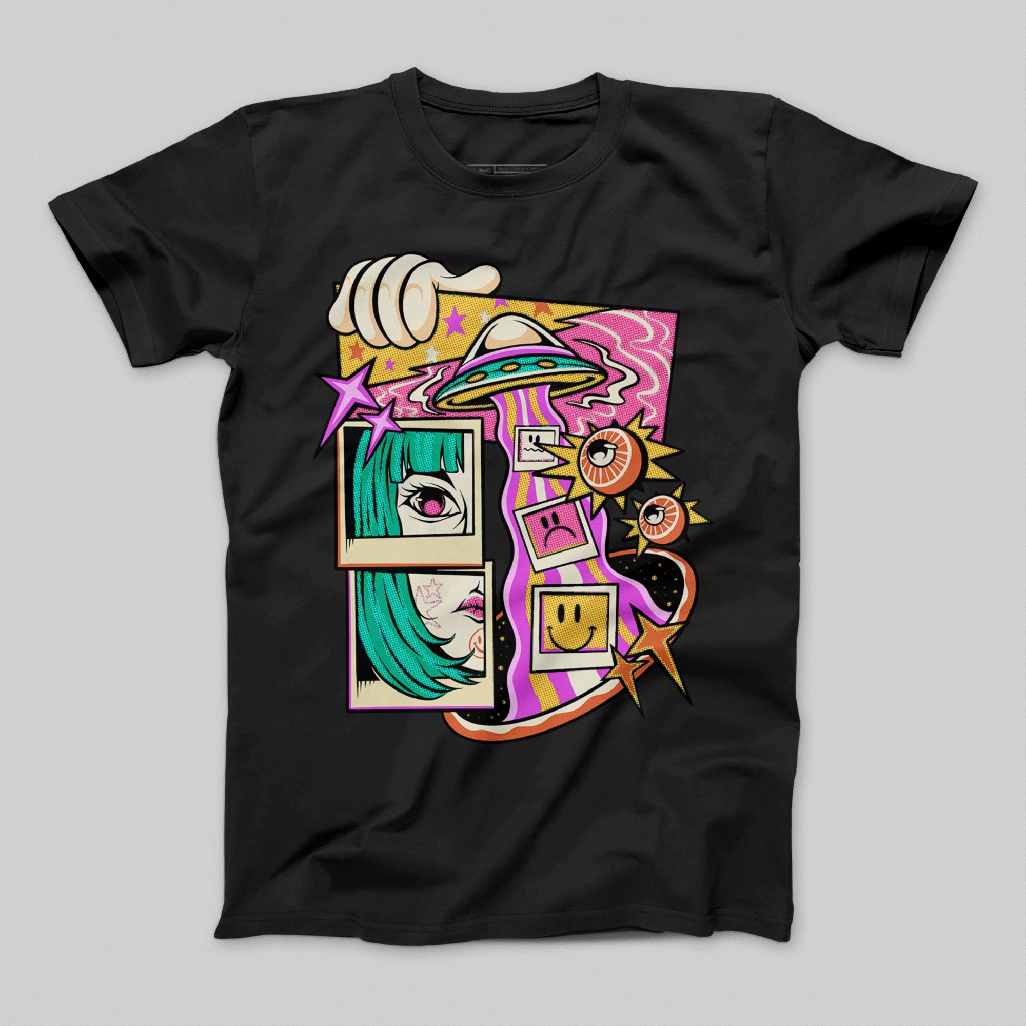 Colorful Abstract Cartoon Art Graphic T-shirt