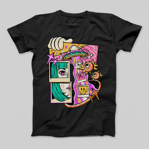 Colorful Abstract Cartoon Art Graphic T-shirt