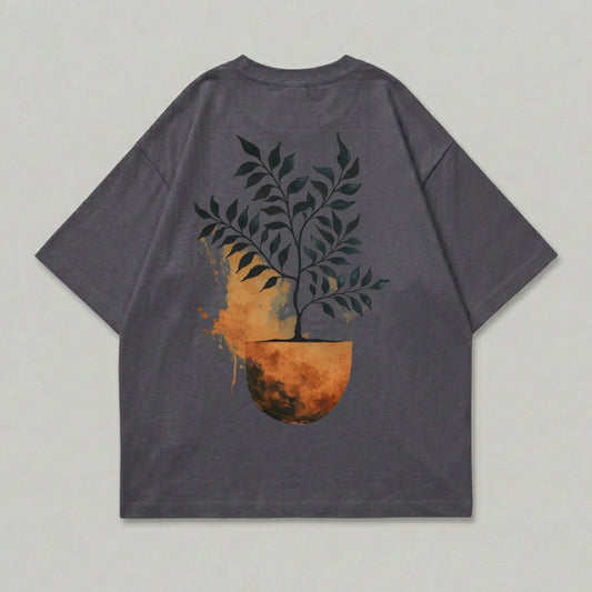 Botanical Abstract Tree Moon Graphic Dark Gray Apparel product type