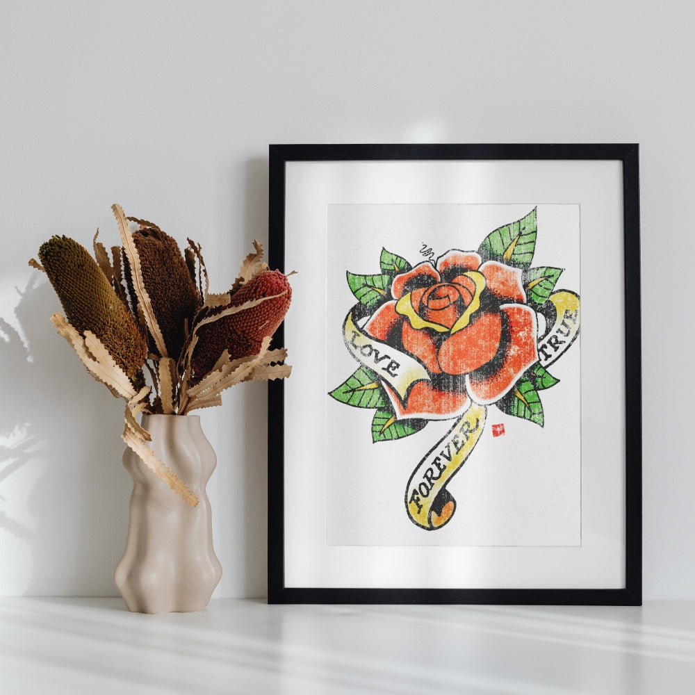 Forever Love Tattoo Art Print Home Decor
