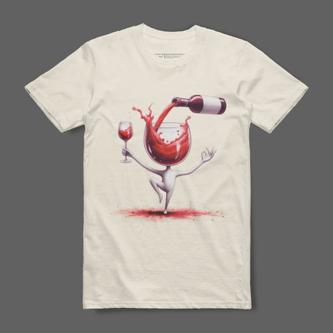 Wine Dance Graphic Tee Art T-shirt for Casual Style