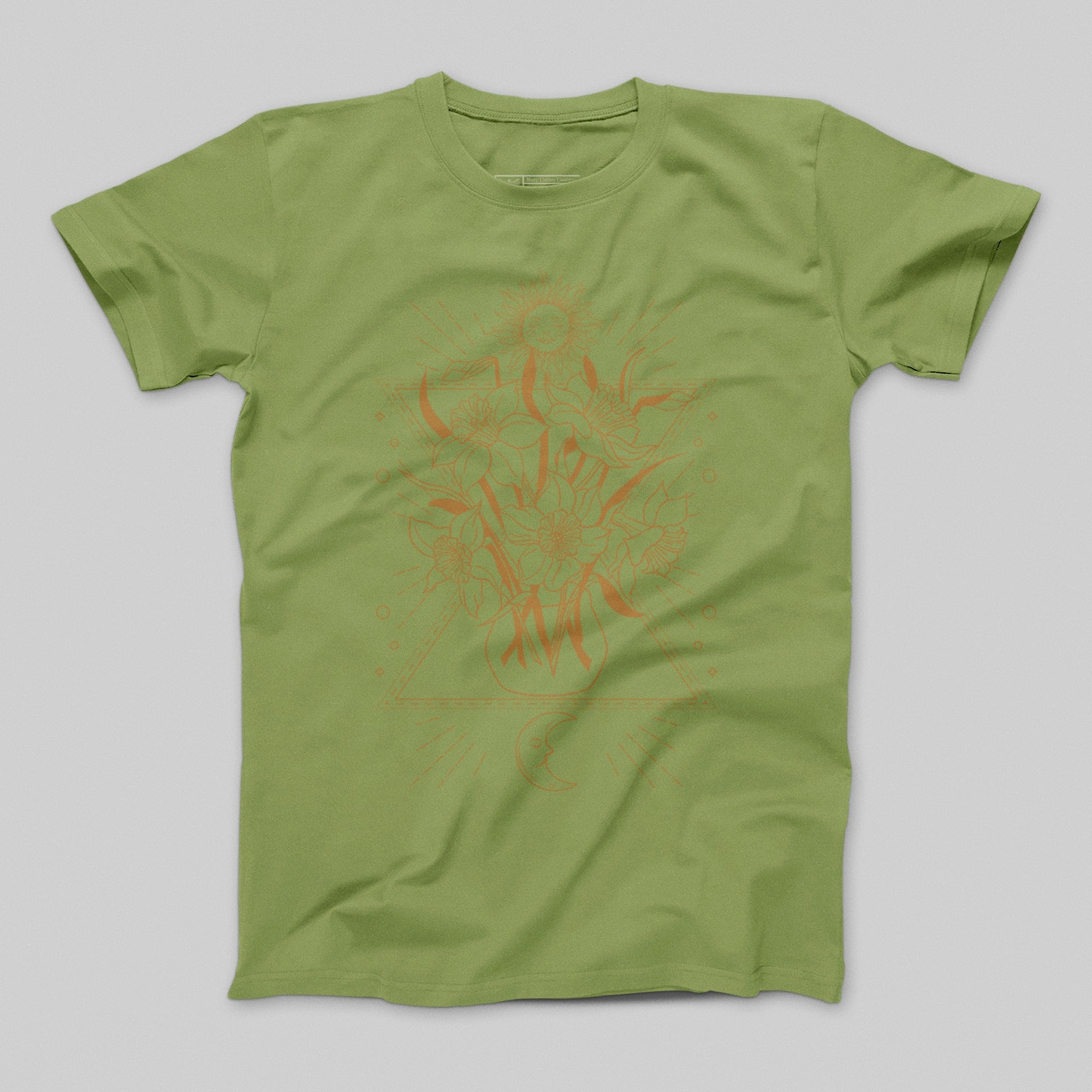 Abstract Floral and Geometric Design T-Shirt