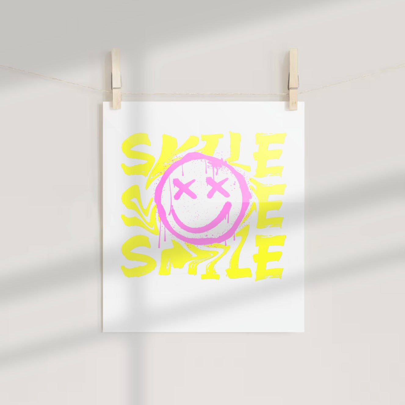 Vibrant Smile Face Printed Art for Bright Wall Décor