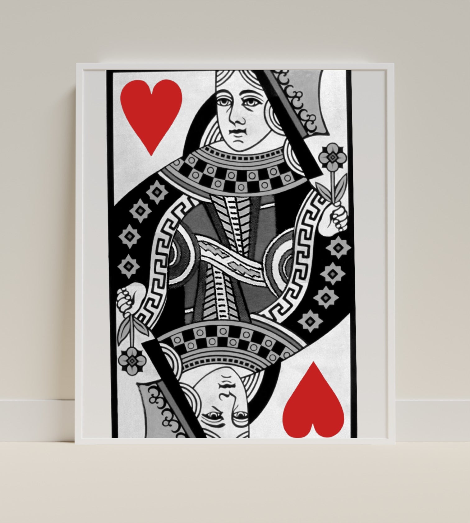 Queen of Hearts Artistic Playing Card Print