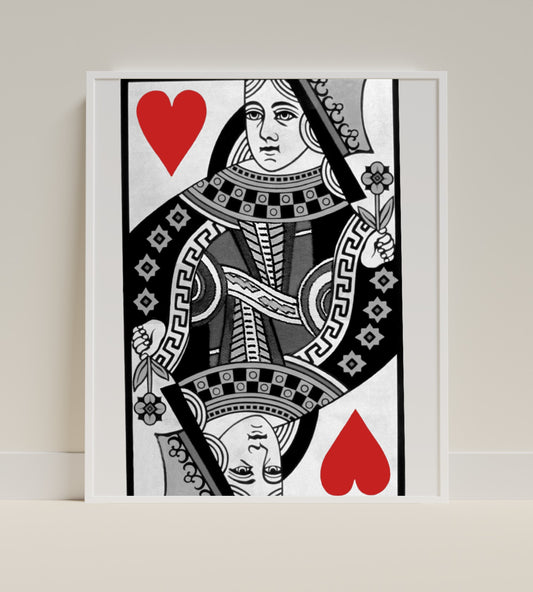 Queen of Hearts Artistic Playing Card Print